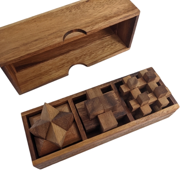 3-in-One Wooden Puzzle Games Set - 3D Puzzles for Teens and Adults  🧩🌳 - Picture 4 of 15